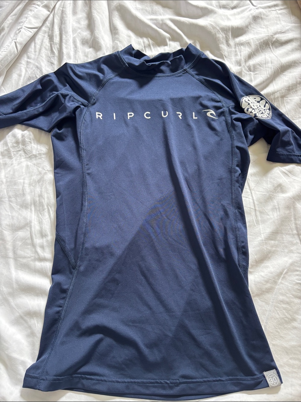 Rip Curl Navy Blue Short Sleeve Rash Guard women’s small